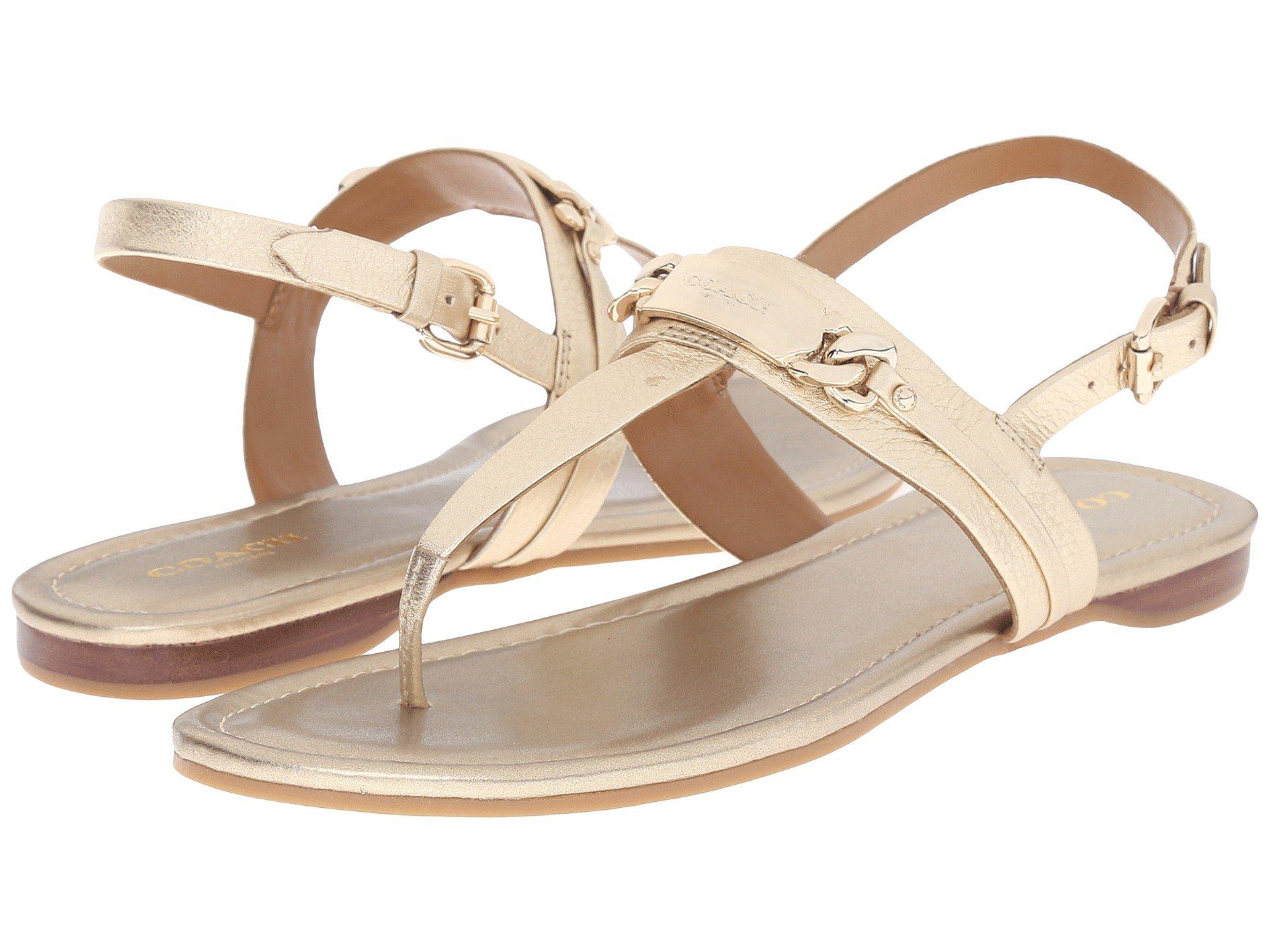 Womens Sandals COACH Caterine Platinum Metallic Tumbled Womens Sandals COACH Caterine Platinum Metallic Tumbled